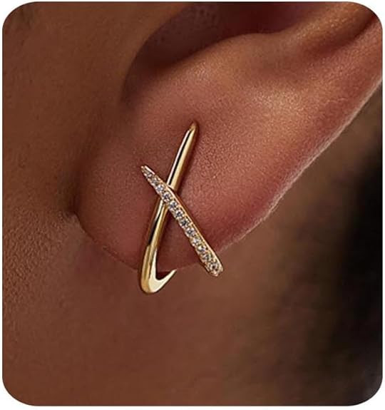 Gold Earrings for Women Trendy,14K Gold Stud Earrings Dainty Earrings Simple Minimalist Cubic Zir... | Amazon (US)