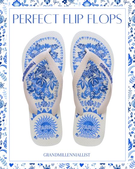 Perfect summer flip flops! Blue and white palm beach Havianas x Farm Rio @ Nordstrom, Zappos, Anthropologie

#LTKStyleTip #LTKShoeCrush