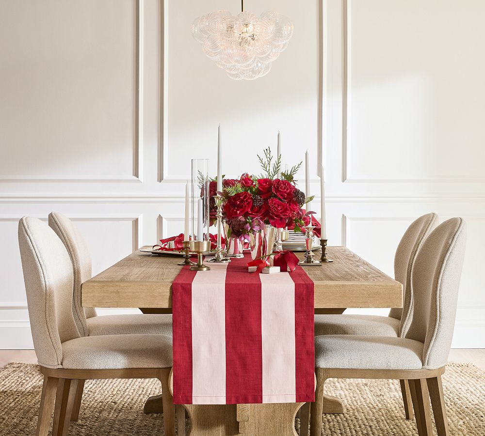 Monique Lhuillier Harper Stripe Cotton Table Runner | Pottery Barn (US)
