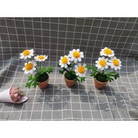 A Pot Of Crochet Daisy, Daisy Ornaments, Flowers Gift, Flower Home Decor, Potted, Handmade Flowers, Gift, Handmade Gift | Etsy (US)