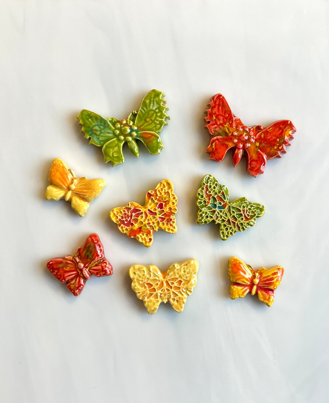 Ceramic Butterfly Tiles, 8pcs, Variety of Sizes, Styles and Colors, Mosaic and Crafts, Clay Butte... | Etsy (US)