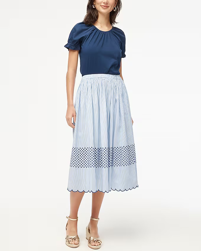 Embroidered midi skirt | J.Crew Factory