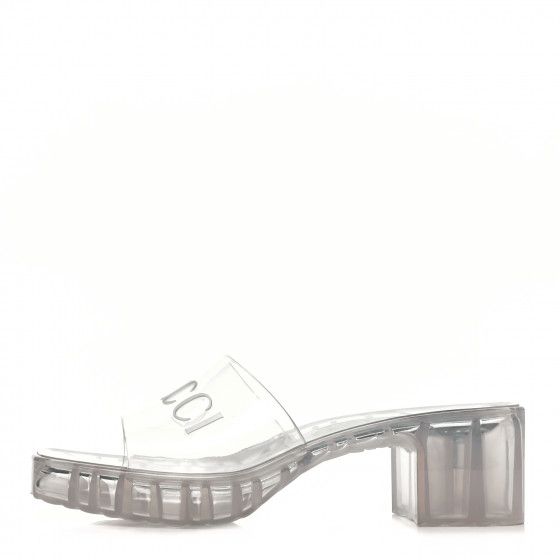 GUCCI Rubber Gucci Logo Womens Platform Slide Sandals 38 Transparent | Fashionphile