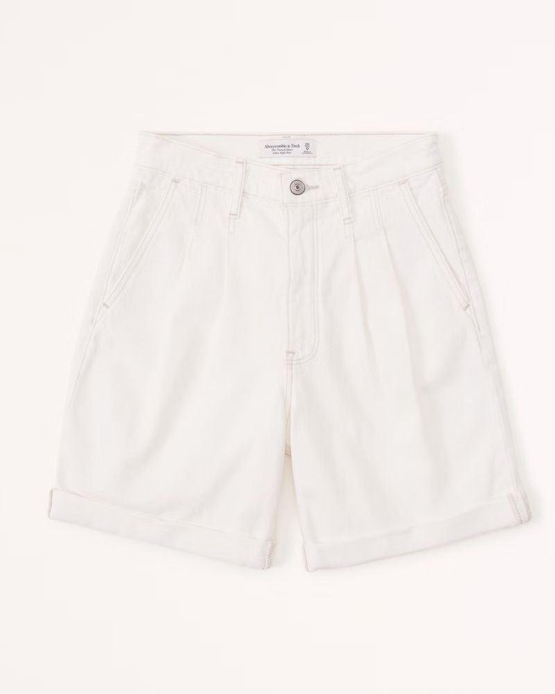 Pleated Denim Shorts | Abercrombie & Fitch (US)