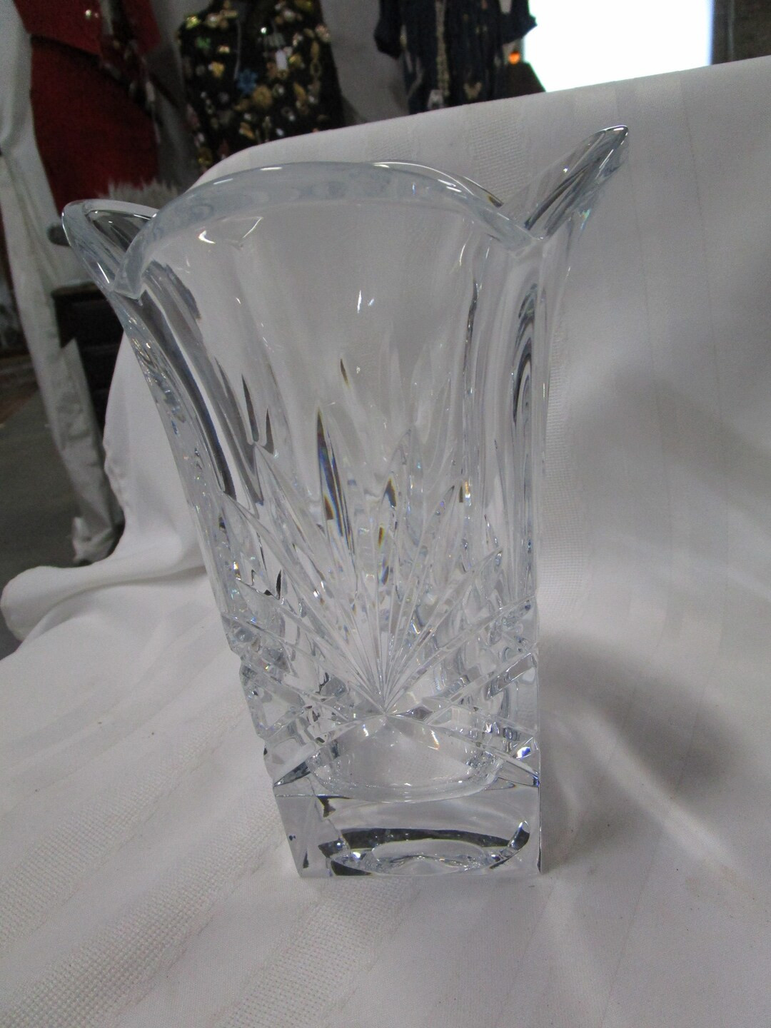 Vintage Miller Rogaska Cut Crystal Scallop Top Flower Vase - Etsy | Etsy (US)