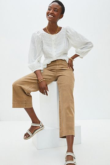 Pilcro James Cropped Wide-Leg Pants | Anthropologie (US)