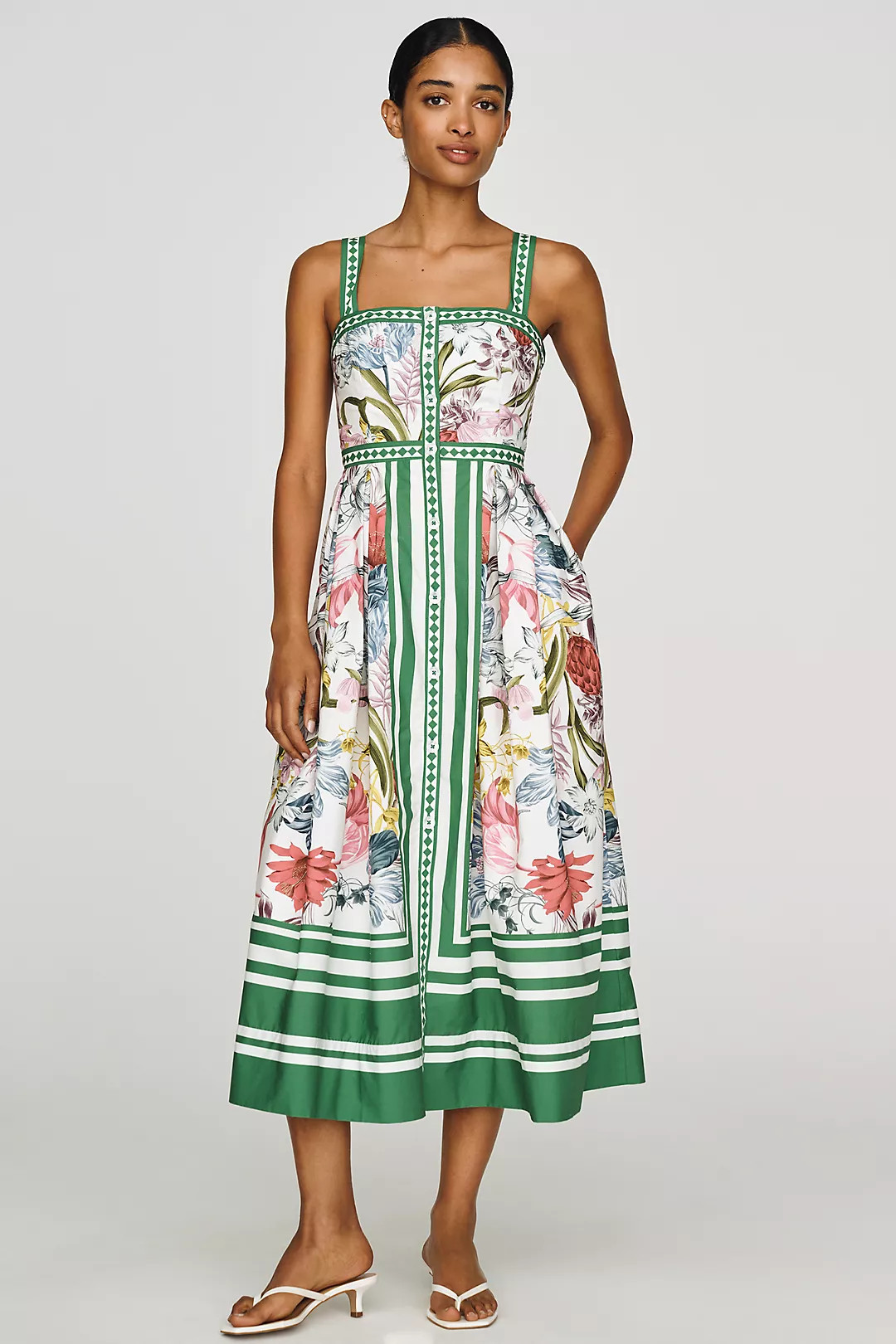 Cotton Printed Midi Dress | Anthropologie (US)