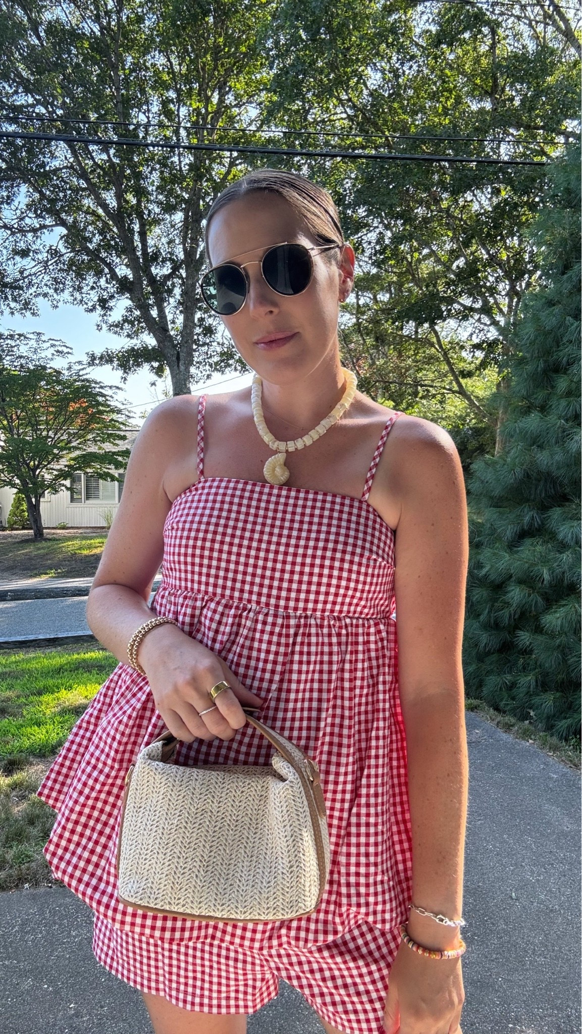 Close up of my ootd from Cape Cod! This is such a fun maternity outfit! It’s bump friendly with the shorts being adjustable, and the peplum top fits so well with a bump! Highly recommend!

#LTKgrwm #LTKmomlife #LTKBump