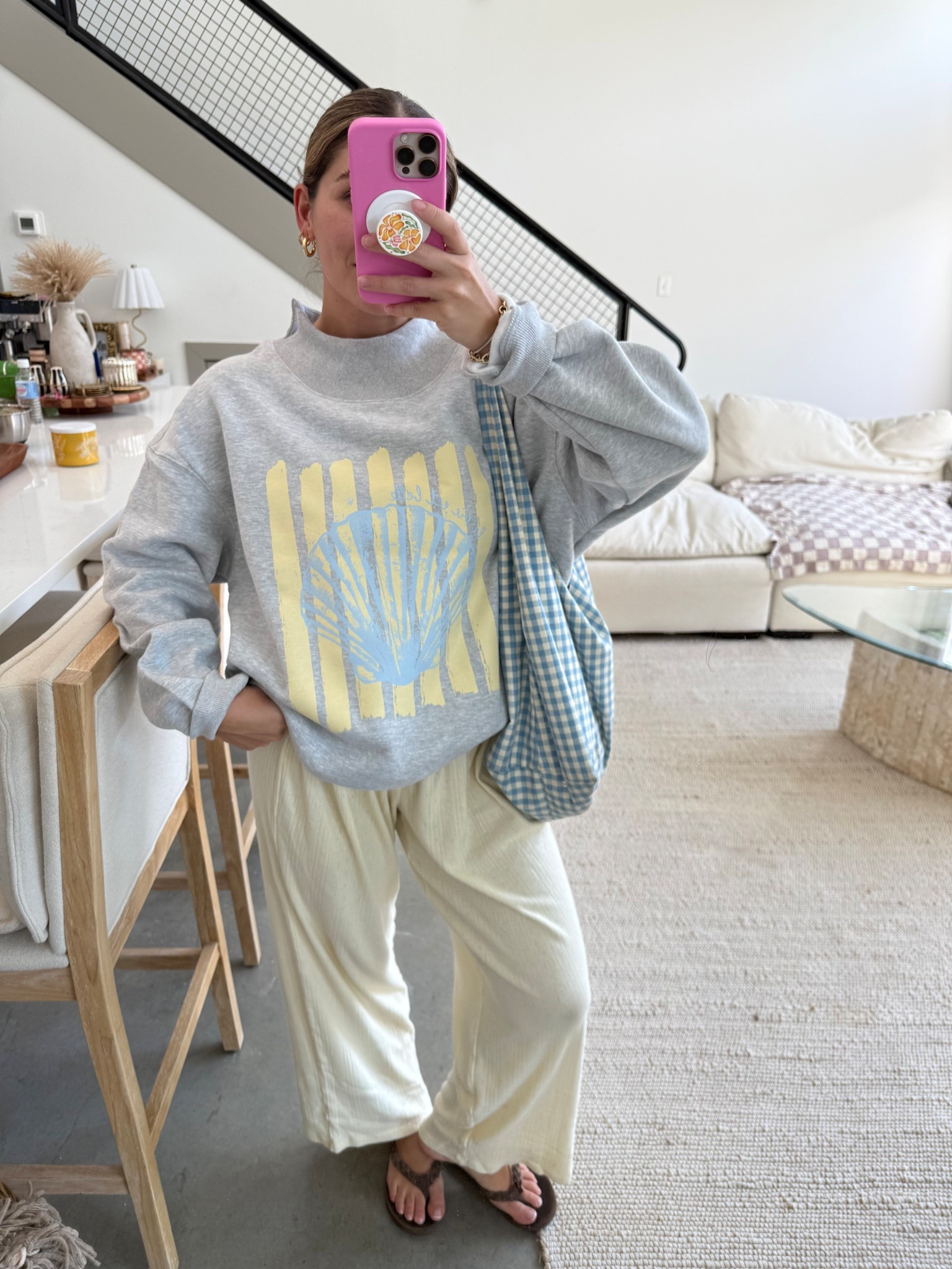 cutie cozy summer ootd🐚 
large mock neck 
xs pants 

#LTKSummerEdit #LTKSeasonal #LTKStyleTip