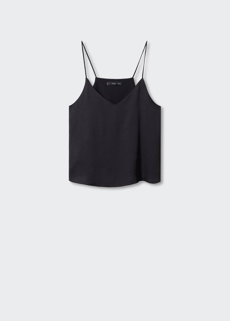 Satin top with straps | MANGO (UK)