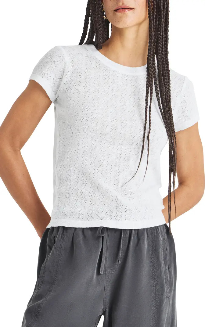 Splendid Montecito Pointelle Cotton T-Shirt | Nordstrom | Nordstrom