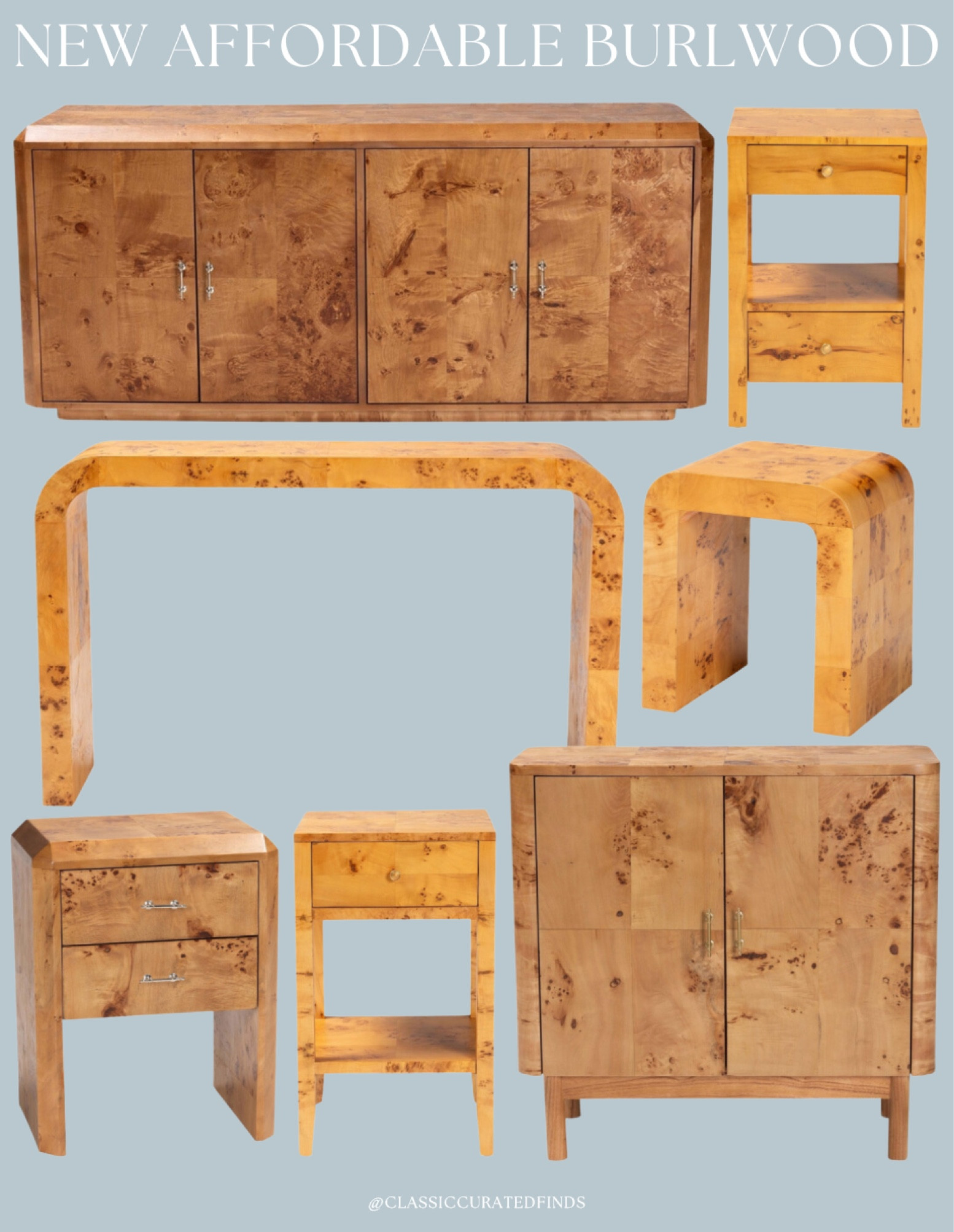 New affordable burlwood tables & cabinets!!!🤩🤩

Home Decor, Grandmillennial, Dupe, Console Table, Nightstand, Sideboardd

#LTKHome