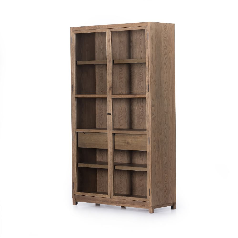 Drifted Oak &amp; Glass Cabinet | West Elm (US)