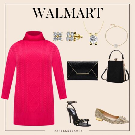 Walmart plus size Holiday outfit idea.

Plus size sweater dress. 

#LTKcurves #LTKSeasonal #LTKHoliday