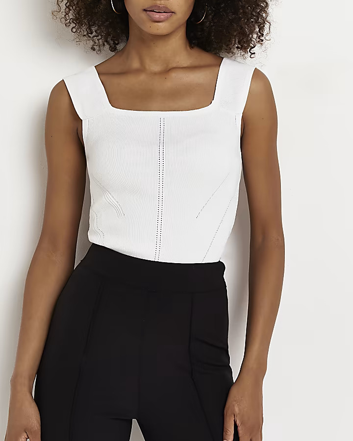 White knitted vest top | River Island (UK & IE)