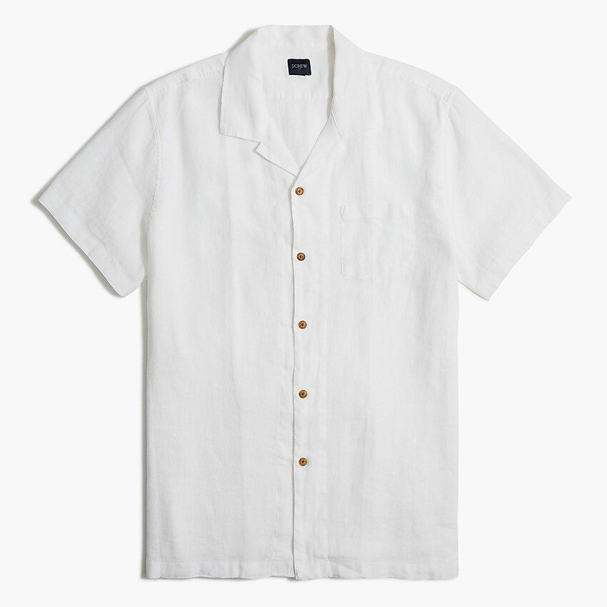 Short-sleeve linen-cotton camp shirt | J.Crew Factory