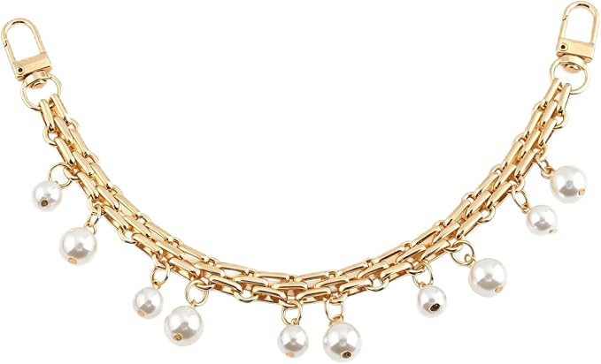 11 Inch Gold Pearl Bag Charms Chain Extender Strap for Handbags | Amazon (US)
