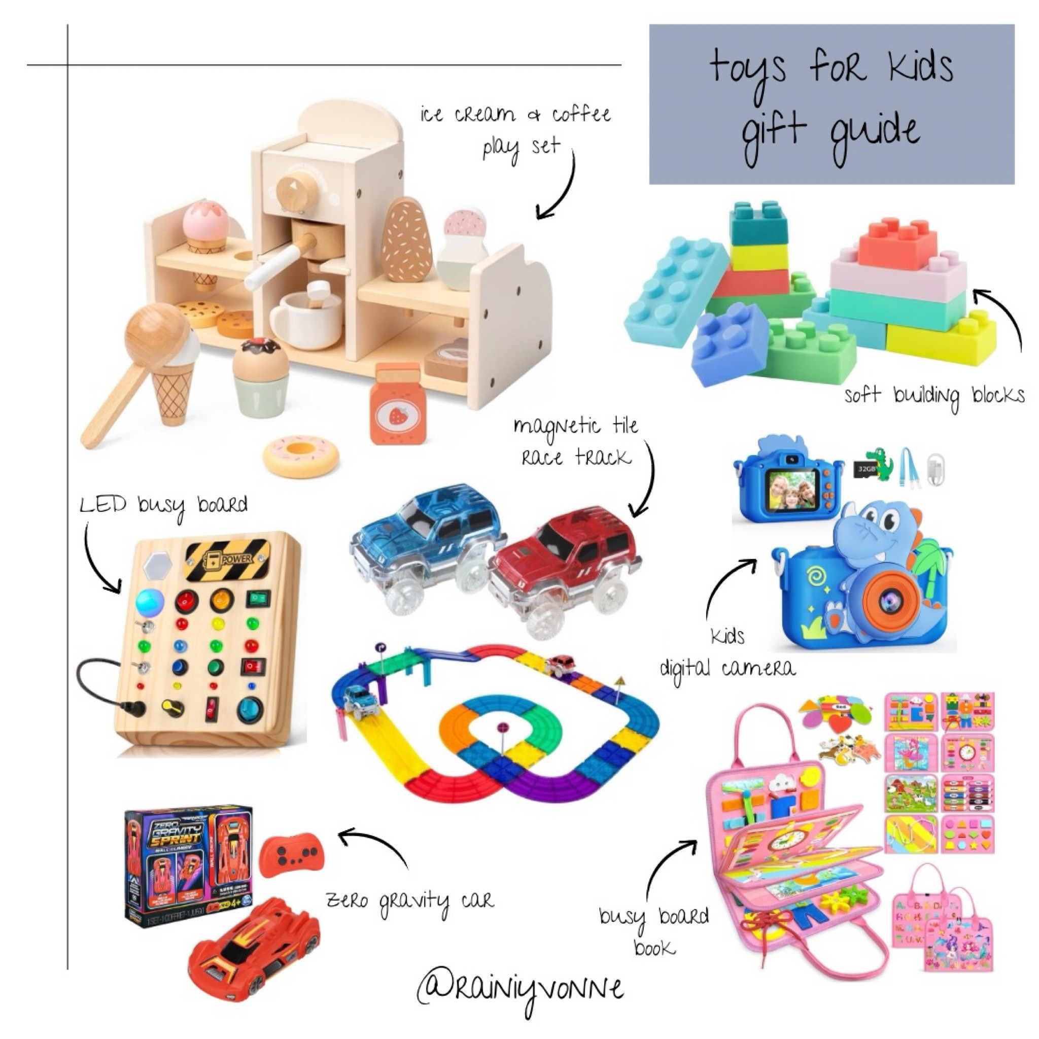 TOYS FOR KIDS GIFT GUIDE
toys, toddler, toddler boys, toddler girls, baby, Christmas, birthday, Montessori, travel hacks, wooden toys, stocking stuffer, gifts for kids, busy board, camera, coffee play set

#LTKGiftGuide #LTKKids #LTKSaleAlert