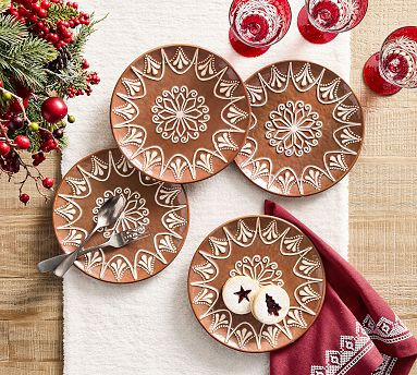 Gingerbread Stoneware Salad Plates - Set of 4 | Pottery Barn (US)