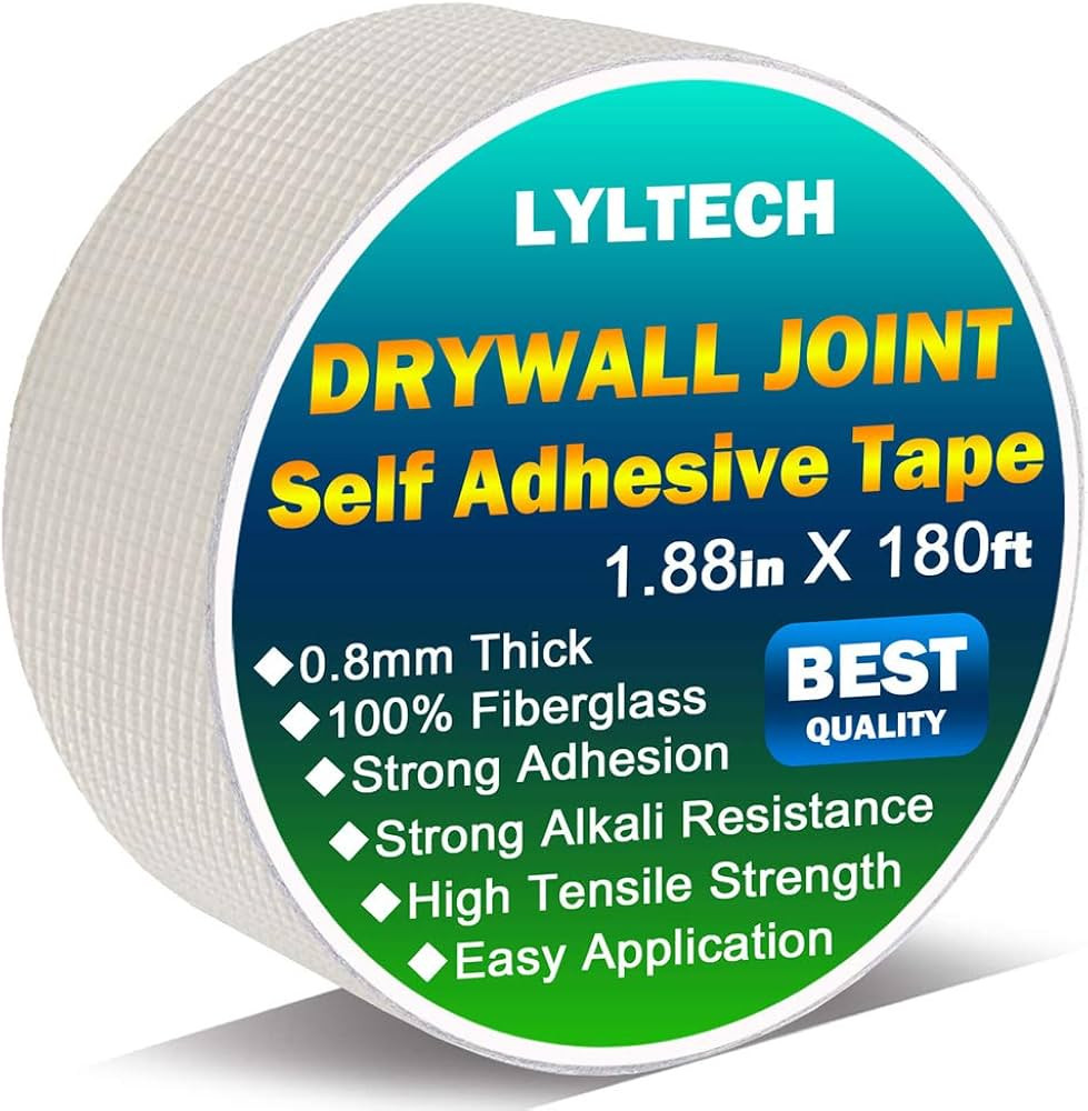Drywall Joint Tape-13 MESH,100% Fiberglass 1.88-Inch X 180Feet,Heavy-Duty Self-Adhesive Wall Crac... | Amazon (US)