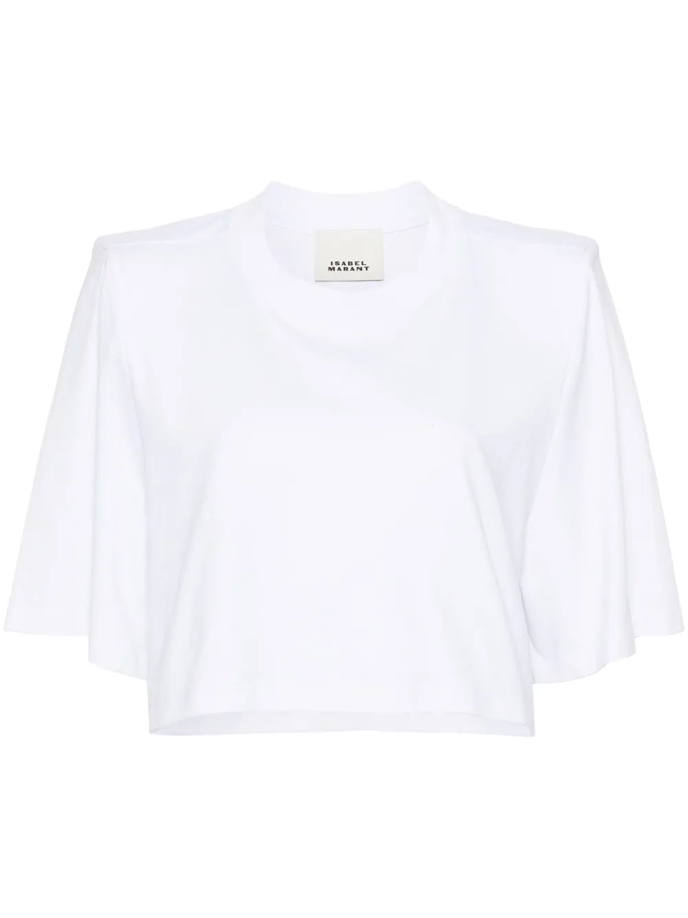 ISABEL MARANT Zaely Cotton Cropped T-shirt | White | FARFETCH | Farfetch Global