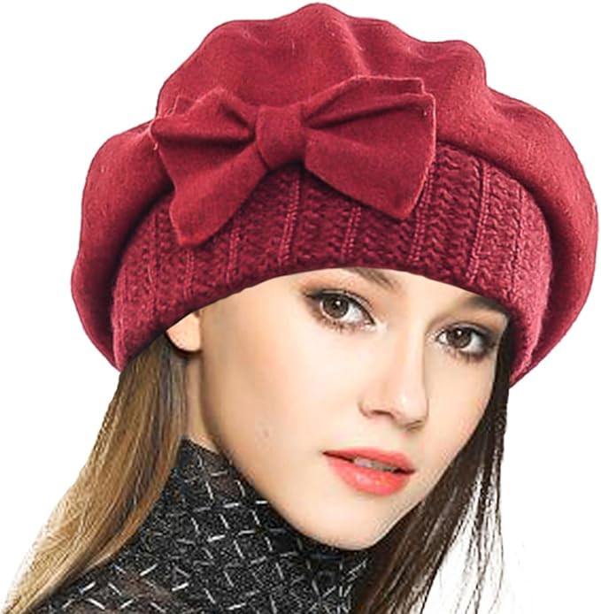 JESSE · RENA Lady Wool French Beret Angola Knit Beanie Skull Cap Winter Hats | Amazon (CA)