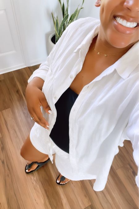 Linen set from target! Truly perfect for summer. I am wearing it as a cover up but it can also be worn with some cute sandals. Comes in several other colors! Linked here!

#LTKunder50 #LTKstyletip #LTKswim