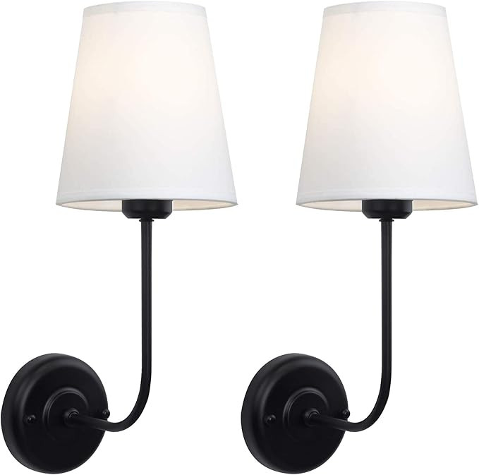 Passica Set of 2 Industrial Fabric 2 Pack Wall Light Living Room Sconce Bedroom Bathroom Modern I... | Amazon (US)