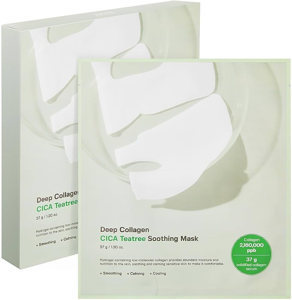 Deep Collagen CICA Teatree Soothing Overnight Mask 37gx4ea | The real collagen 2,160,000ppb | Fac... | Amazon (US)