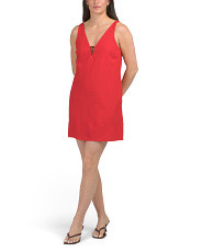 Linen Blend Beaded Detail Mini Shift Dress | Casual Dresses  | Marshalls | Marshalls