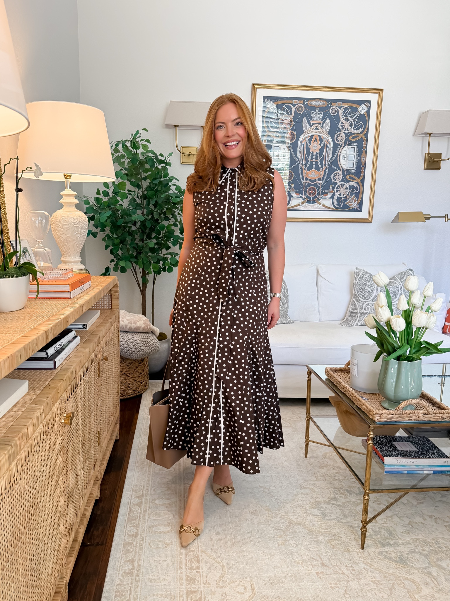 Polka dots are having a moment and this dress proves why. 🤎 The contrast trim, tie waist, and classic silhouette make this one feel timeless while still being on trend. Perfect for the office, conferences, business travel, or days when you want effortless style.

#LTKWorkwear #PolkaDotDress #OfficeStyle #SummerWorkwear #BusinessCasual #NordstromStyle