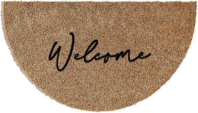 Barnyard Designs 'Welcome' Half Moon Doormat Welcome Mat for Outdoors, Large Front Door Entrance ... | Amazon (US)