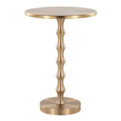 LumiSource 27" Bora Metal Accent Table Gold Metal | Target