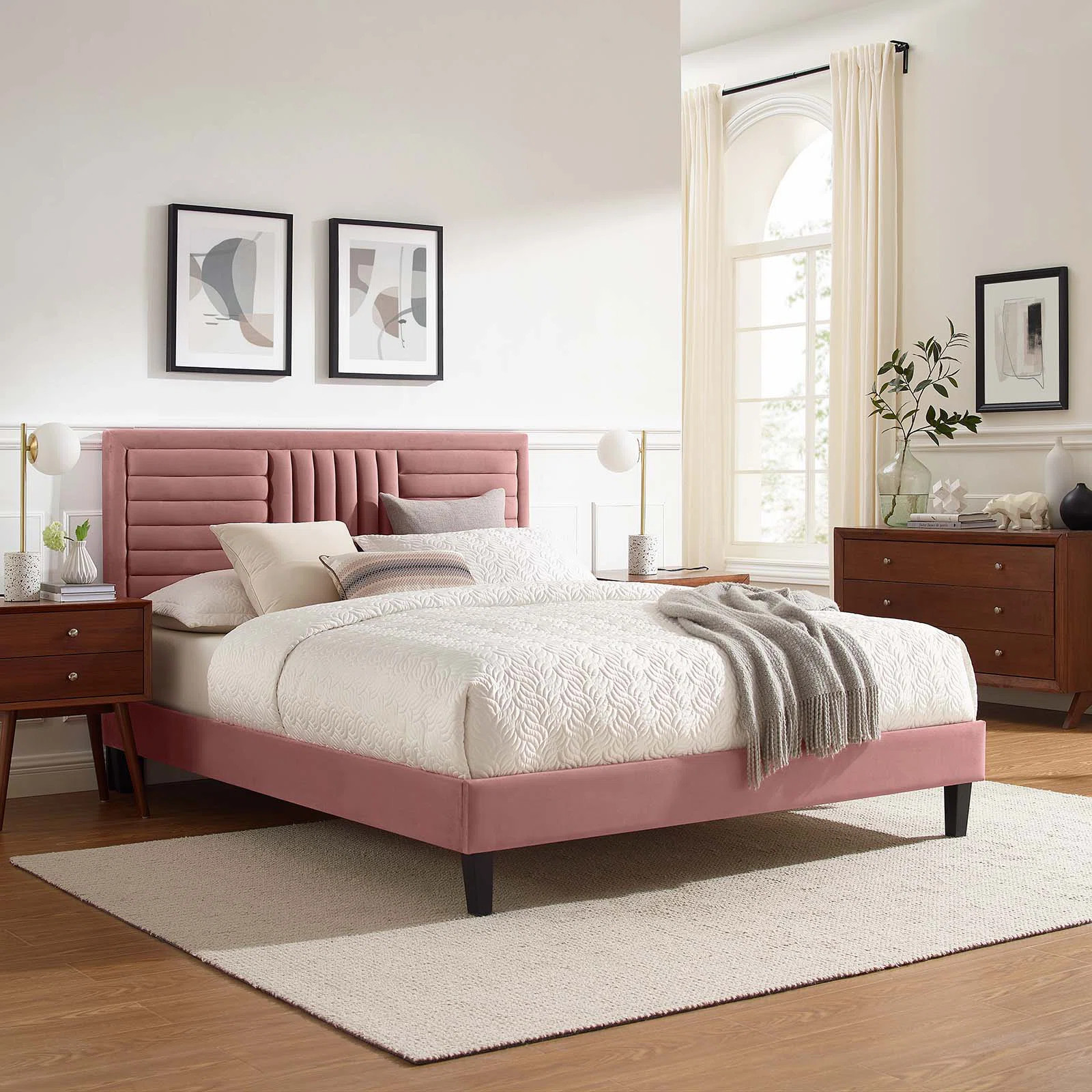 Modway Sofia Channel Tufted Performance Velvet Platform Bed & Reviews | Wayfair | Wayfair North America