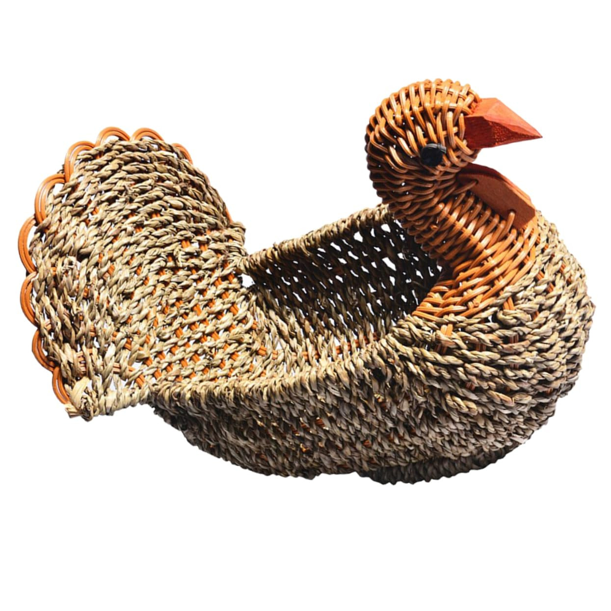 Large Turkey Shaped Woven Basket Storage Basket for Desktop and Bathroom | Amazon (US)