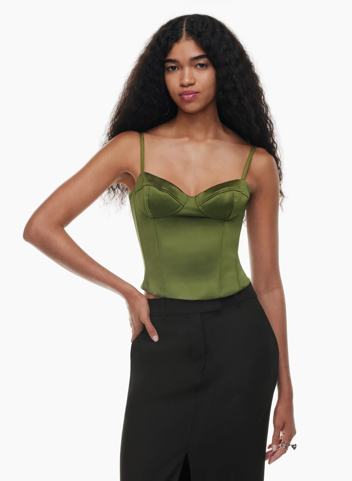 DAZZLE SATIN BUSTIER | Aritzia