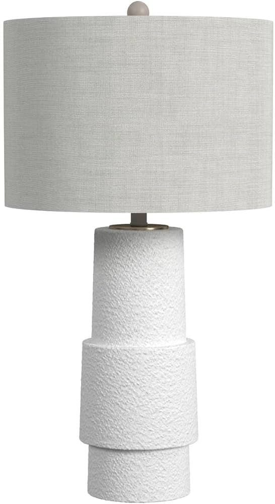 Bassett Mirror Company Valdivia Resin Table Lamp in White Cement Finish | Amazon (US)