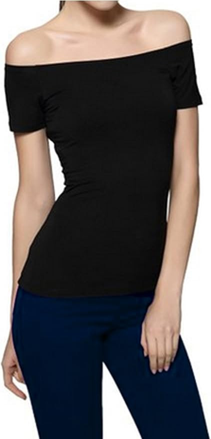 Women's Long/Short Sleeve Vogue Fitted Off Shoulder Modal Blouse Top T-Shirt | Amazon (US)