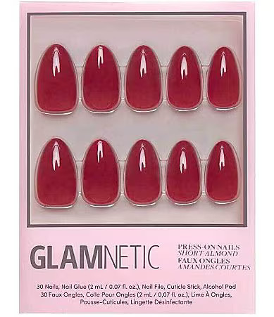 GLAMNETIC Classic Red Short Almond Nails | Dillard's