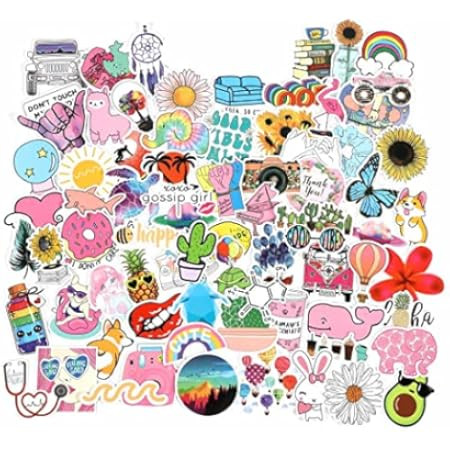 VSCO Stickers for Water Bottles, 50pcs Cute Aesthetic Sticker Decals, Waterproof Vinyl Stickers Pack | Amazon (US)