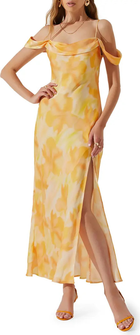 Kitura Abstact Print Cold Shoulder Dress | Nordstrom