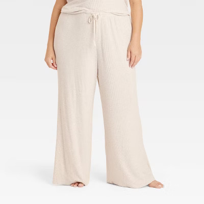 Women's Cozy Ribbed Wide Leg Pants - Auden™ Dark Gray XS Tall | Target