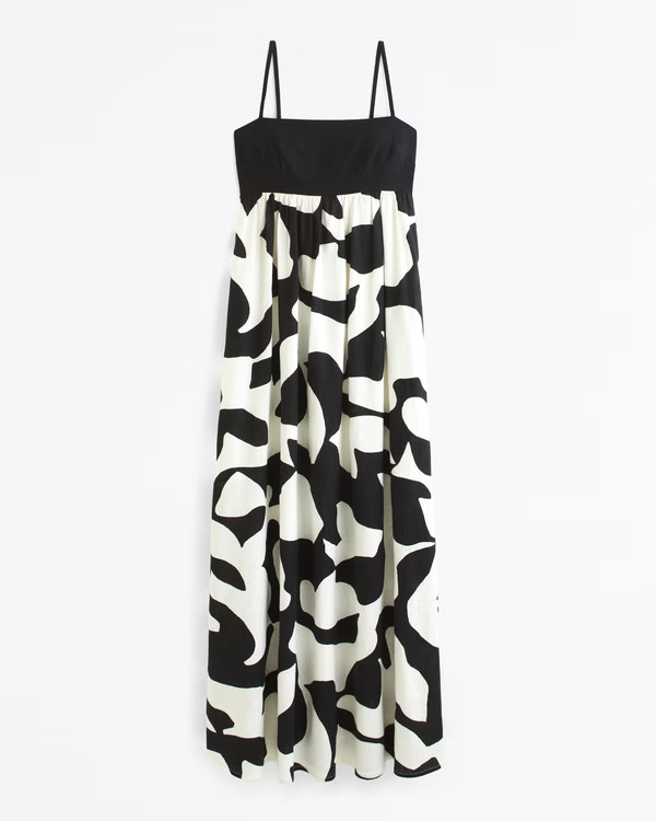Tie-Back Babydoll Maxi Dress | Abercrombie & Fitch (US)