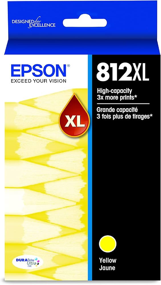 Epson T812 DURABrite Ultra Ink High Capacity Yellow Cartridge (T812XL420-S) for Select Workforce ... | Amazon (US)