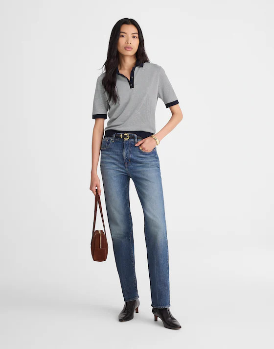 Striped Shrunken Polo Tee | Madewell