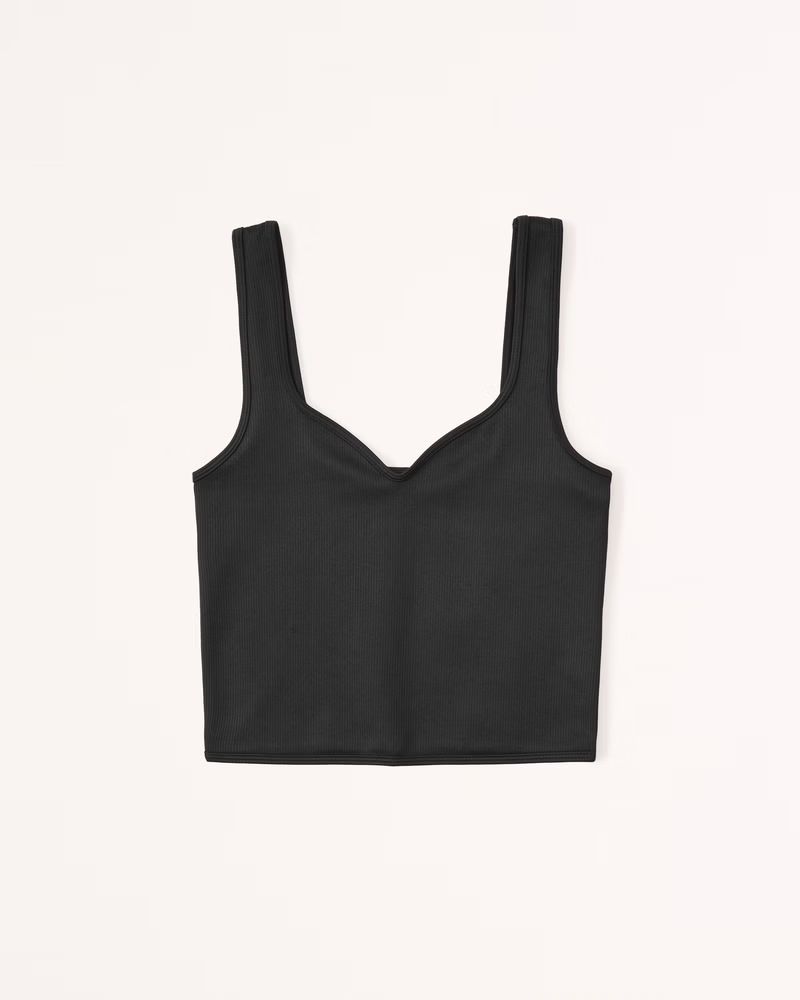 Cropped Sweetheart Rib Top | Abercrombie & Fitch (US)