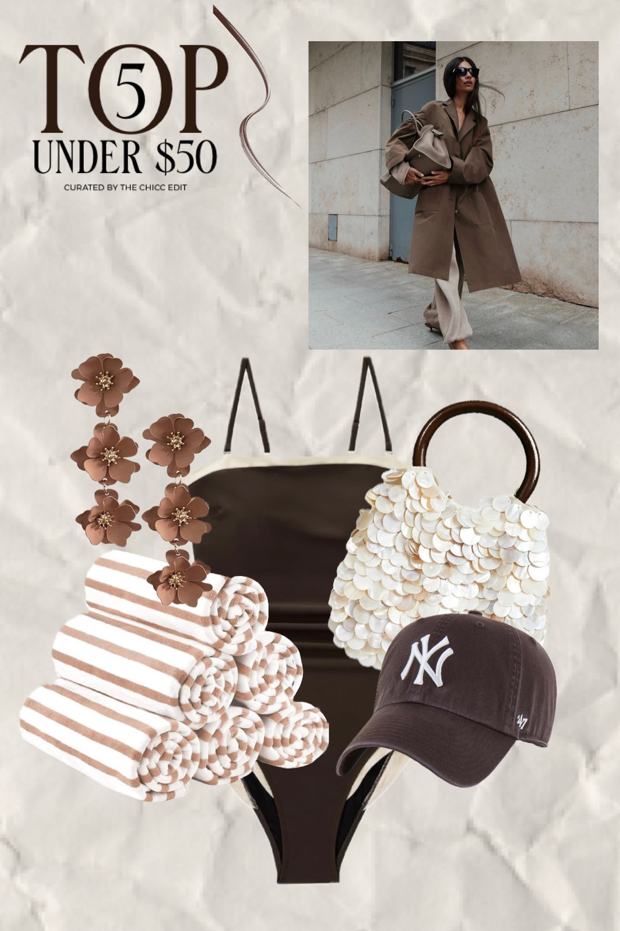 Amazon top five under $50 🤎

#amazon #bag #cap #swimsuit #towel NY earrings

#LTKSwim #LTKgrwm #LTKHome