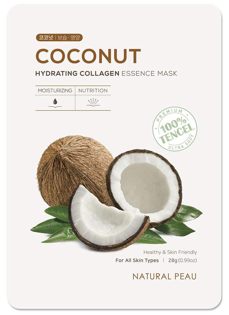[8 Packs] Natural Peau Coconut Hydrating Collagen Essence Face Mask (28 g / 0.99 oz.) | Amazon (US)