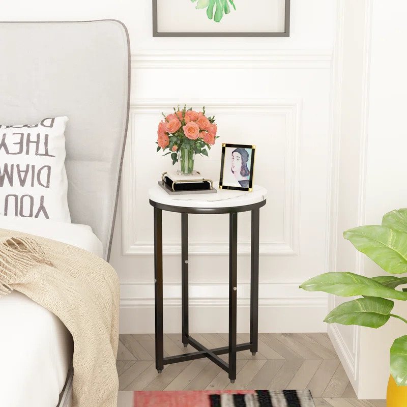 24.4'' Tall Cross Legs End Table | Wayfair North America