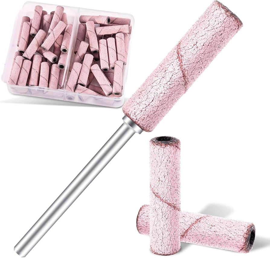 Super Long Small Sanding Band Nail Drill Bits, 50pcs Mini Cuticle Sanding Files with 3.1mm Mandre... | Amazon (US)